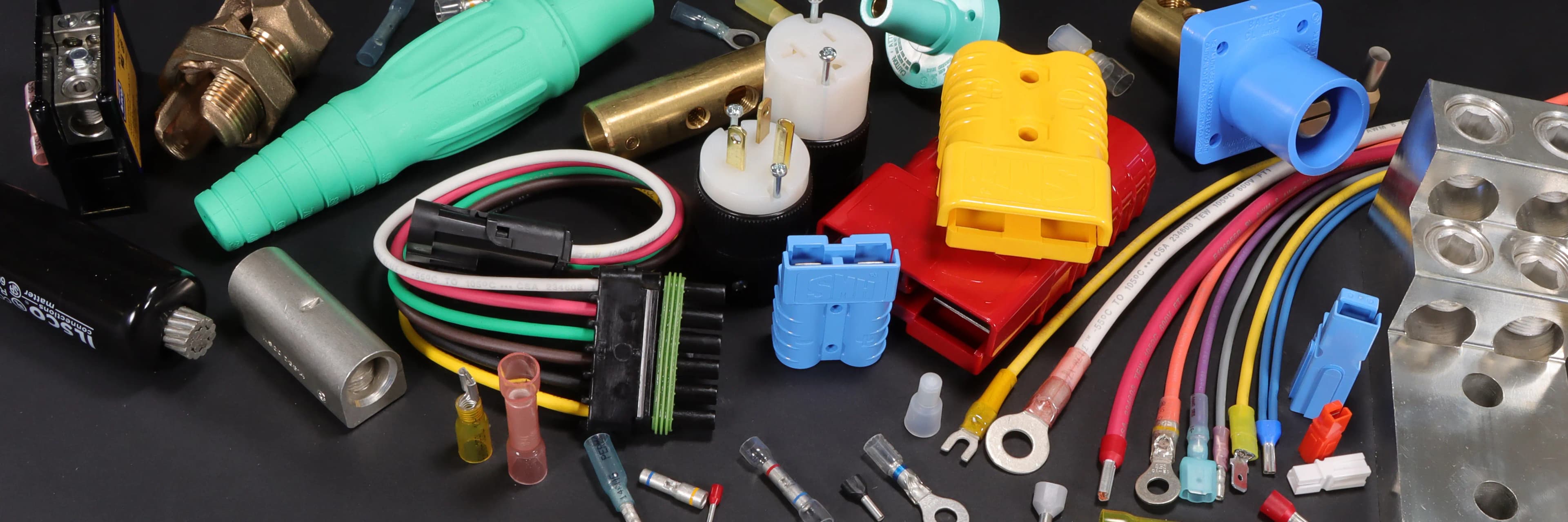 Polar Wire connectors assorted on a black background